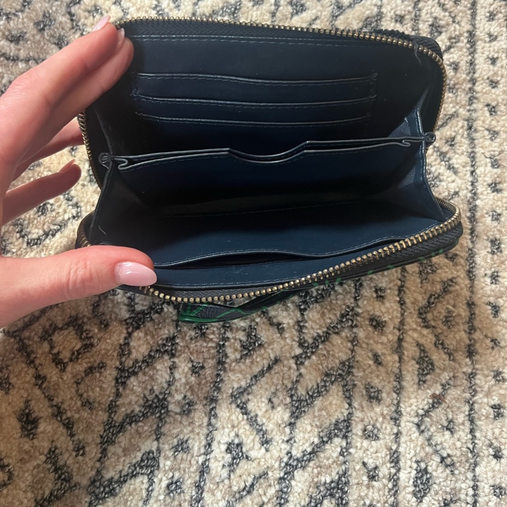 Target brand Blue Green Geometric Wristlet/Clutch Wallet with Gold zipper. - Picture 3 of 3